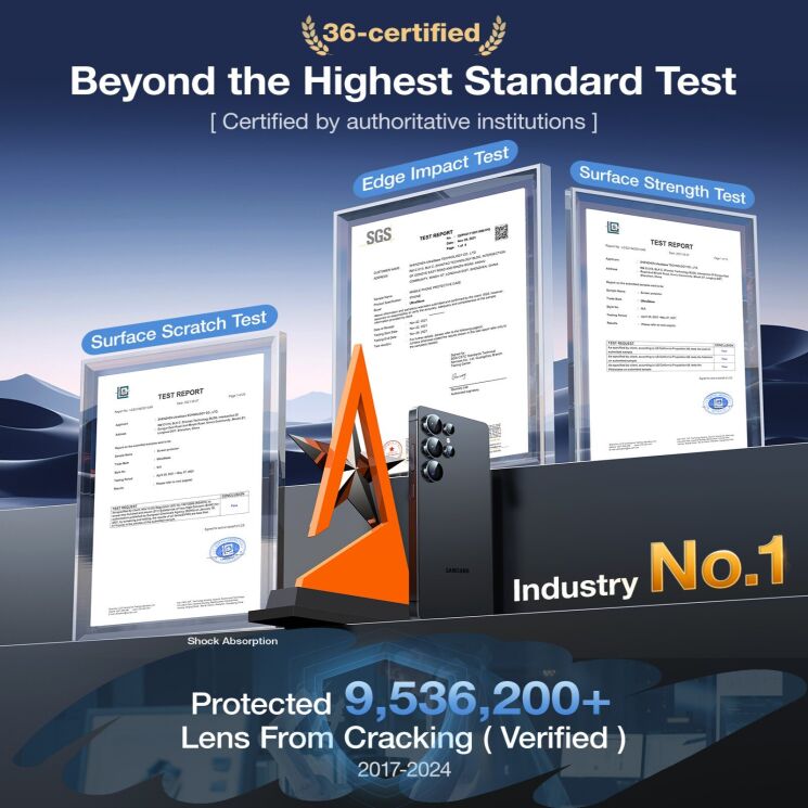 Захисне скло на камеру TORRAS Lensguard для Samsung Galaxy S26 Ultra: фото 7 з 7