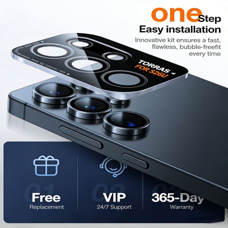 Захисне скло на камеру TORRAS Lensguard для Samsung Galaxy S26 Ultra: фото 4 з 7