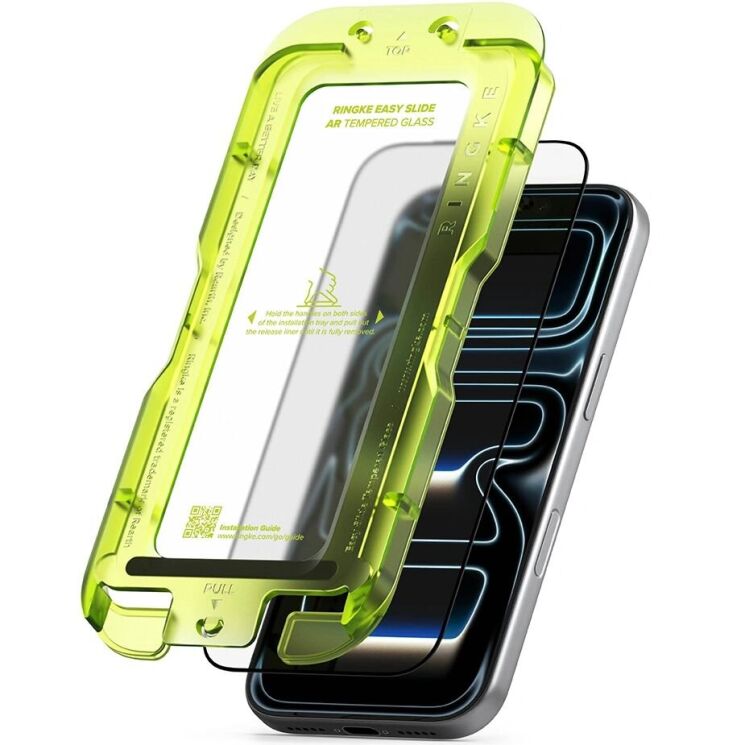 Защитное стекло Ringke Easy Slide AR Tempered Glass для iPhone 17 Pro (8800293859789) - Black: фото 2 из 19