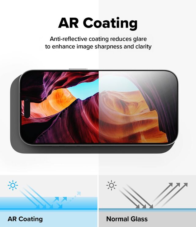Защитное стекло Ringke Easy Slide AR Tempered Glass для iPhone 17 Pro (8800293859789) - Black: фото 6 из 19
