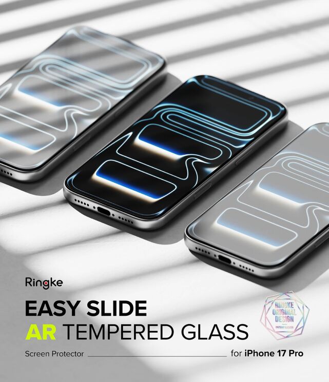 Защитное стекло Ringke Easy Slide AR Tempered Glass для iPhone 17 Pro (8800293859789) - Black: фото 3 из 19