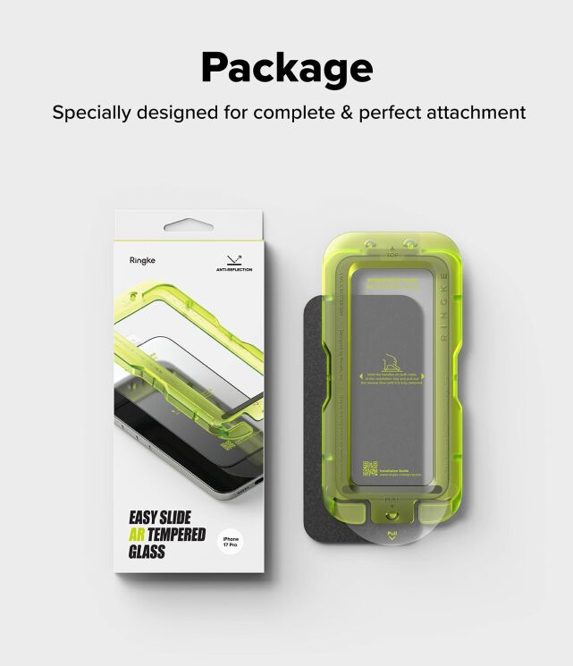 Защитное стекло Ringke Easy Slide AR Tempered Glass для iPhone 17 Pro (8800293859789) - Black: фото 18 из 19