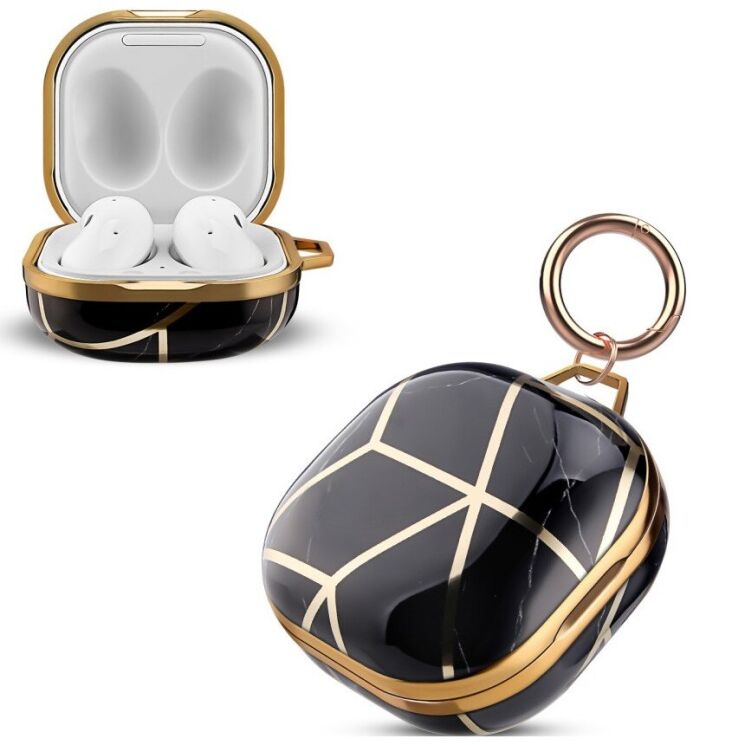 Защитный чехол AHASTYLE Marble Series для Samsung Galaxy Buds Live / Buds Pro / Buds 2 / Buds 2 Pro / Buds FE - Black: фото 2 из 5