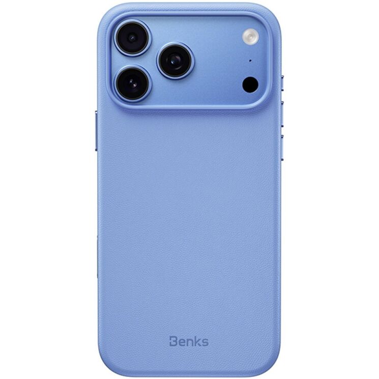 Захисний чохол BENKS Q2 Organic Leather для iPhone 18 Pro / 17 Pro - Baby Blue: фото 1 з 12