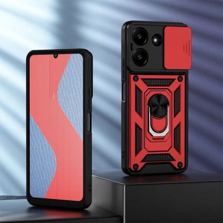 Защитный чехол Deexe Armor Shield для Xiaomi Poco M7 Pro - Red: фото 5 из 7