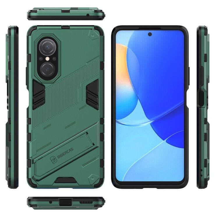 Защитный чехол с подставкой Deexe Bibercas для Huawei Nova 9 SE - Green: фото 4 из 9