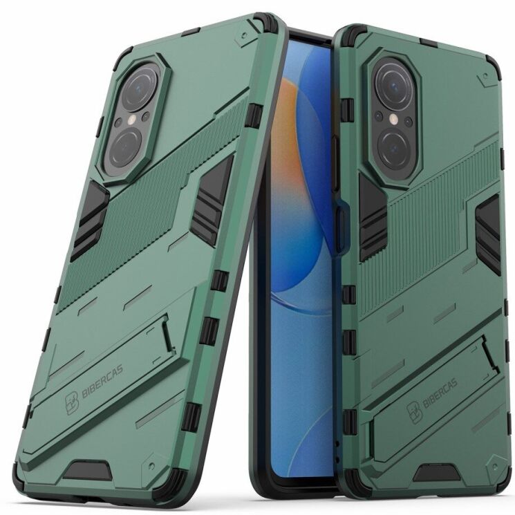 Защитный чехол с подставкой Deexe Bibercas для Huawei Nova 9 SE - Green: фото 1 из 9