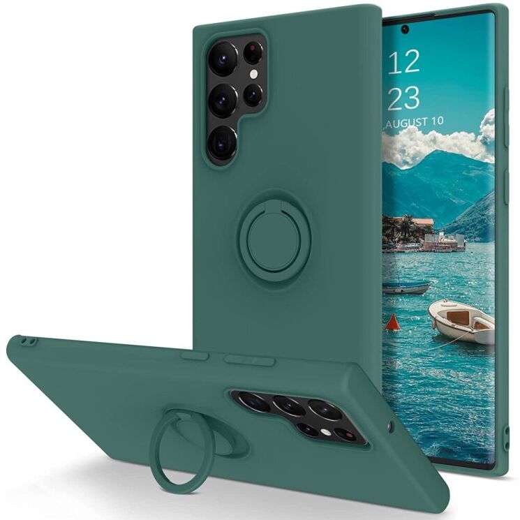 Защитный чехол Deexe Color Shell для Samsung Galaxy S22 Ultra (S908) - Blackish Green: фото 1 из 8