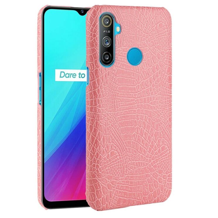 Захисний чохол Deexe Croco Style для Realme C3 - Pink: фото 1 з 5