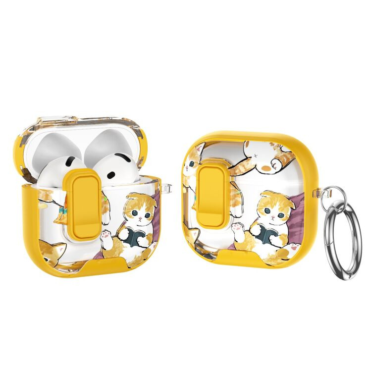 Защитный чехол Deexe Crystal Lock для AirPods 4 - Cartoon Cat: фото 1 из 9
