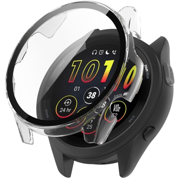 Захисний чохол Deexe Hard Frame для Garmin Forerunner 165 / 165 Music - Transparent White: фото 1 з 8