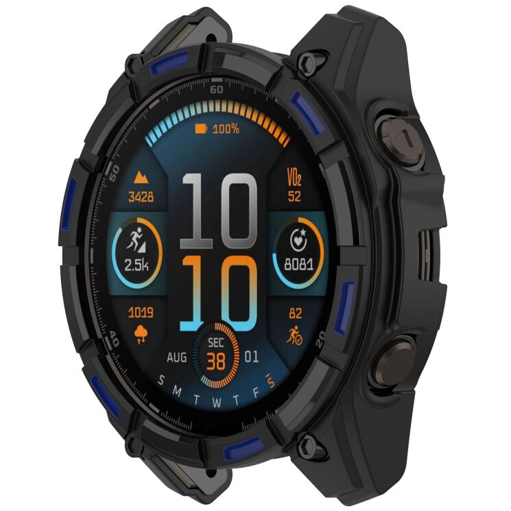 Захисний чохол Deexe Hollow Cover для Garmin Tactix 8 (51mm) - Black / Blue: фото 5 з 7