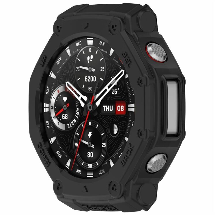 Защитный чехол Deexe Hollow Cover для Xiaomi Amazfit T-ReX 3 - Black: фото 2 из 6