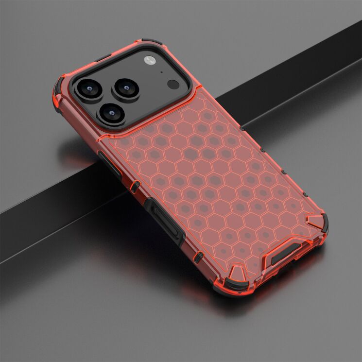 Захисний чохол Deexe Honeycomb Series для Apple iPhone 17 Pro - Red: фото 3 з 6