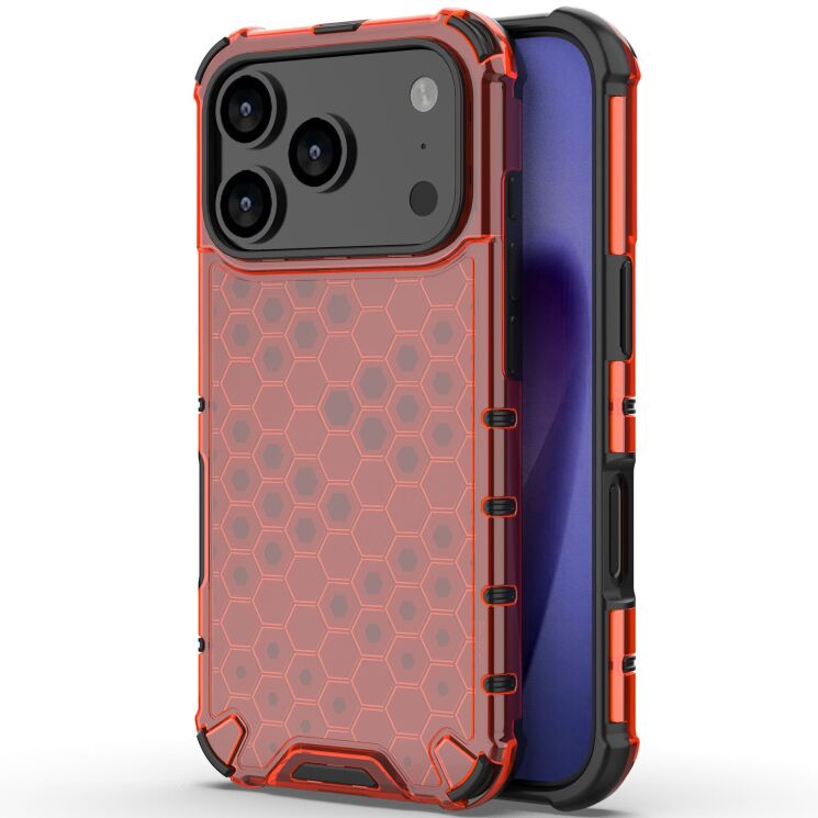 Захисний чохол Deexe Honeycomb Series для Apple iPhone 17 Pro - Red: фото 1 з 6