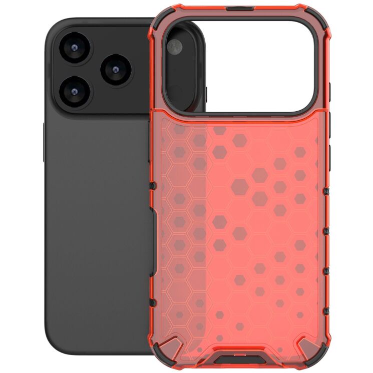 Захисний чохол Deexe Honeycomb Series для Apple iPhone 17 Pro - Red: фото 2 з 6