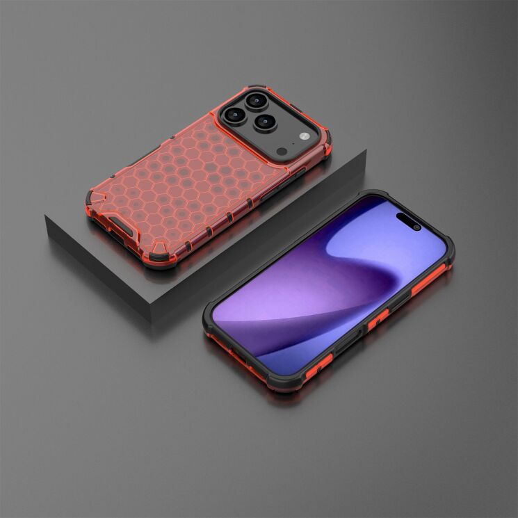 Захисний чохол Deexe Honeycomb Series для Apple iPhone 17 Pro - Red: фото 4 з 6