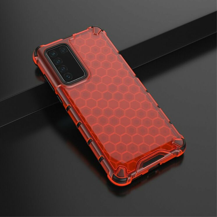 Защитный чехол Deexe Honeycomb Series для Huawei P40 - Red: фото 4 из 4