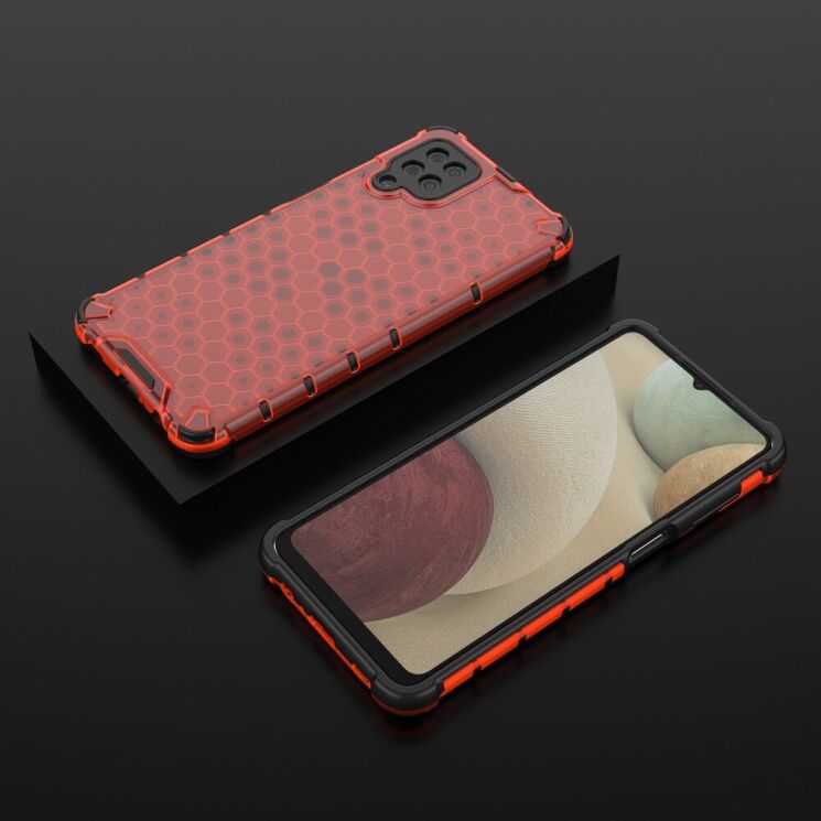 Защитный чехол Deexe Honeycomb Series для Samsung Galaxy A12 (A125) / A12 Nacho (A127) - Red: фото 3 из 6