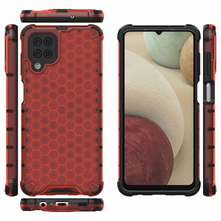 Защитный чехол Deexe Honeycomb Series для Samsung Galaxy A12 (A125) / A12 Nacho (A127) - Red: фото 2 из 6