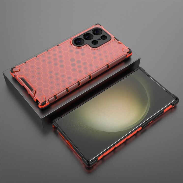 Защитный чехол Deexe Honeycomb Series для Samsung Galaxy S25 Ultra (S938) - Red: фото 2 из 5
