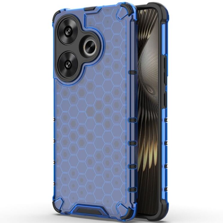 Защитный чехол Deexe Honeycomb Series для Xiaomi Poco F6 - Blue: фото 1 из 5