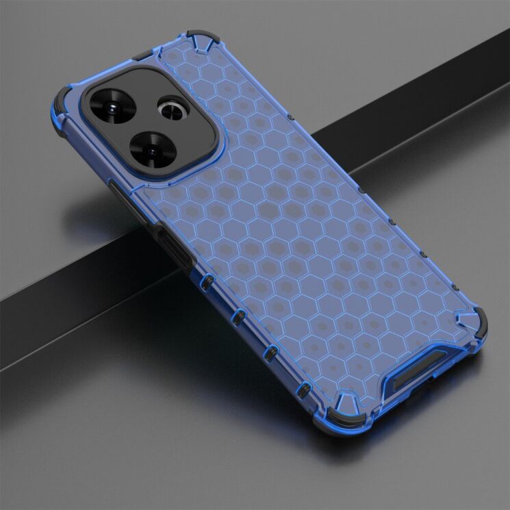 Защитный чехол Deexe Honeycomb Series для Xiaomi Redmi 13 - Blue: фото 2 из 5