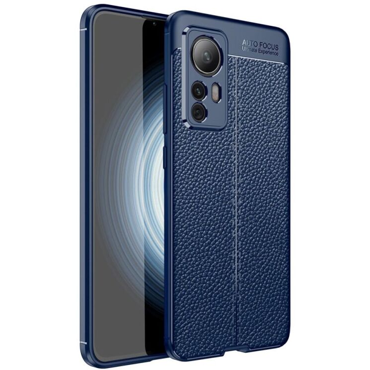 Защитный чехол Deexe Leather Cover для Xiaomi 12T - Blue: фото 1 из 9