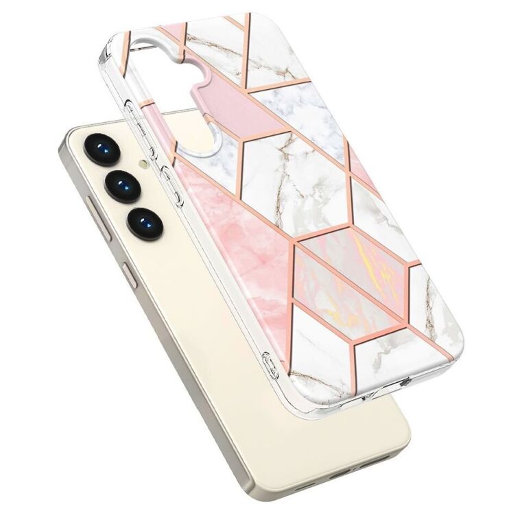 Защитный чехол Deexe Marble Pattern для Samsung Galaxy S24 Plus - White / Pink: фото 2 из 6