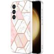 Защитный чехол Deexe Marble Pattern для Samsung Galaxy S24 Plus - White / Pink (343433WP)