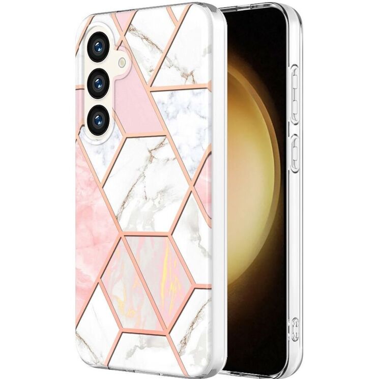 Защитный чехол Deexe Marble Pattern для Samsung Galaxy S24 Plus - White / Pink: фото 1 из 6