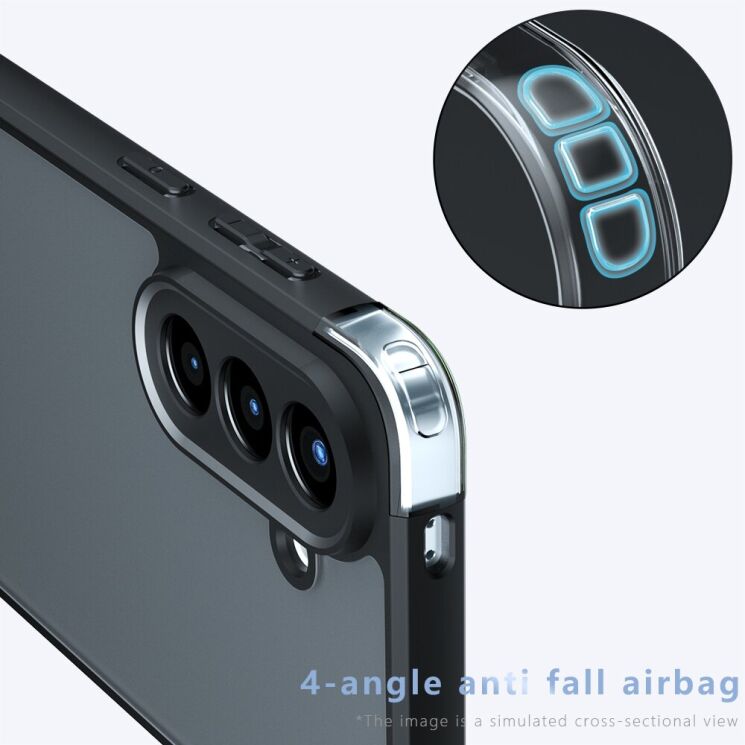 Захисний чохол Deexe Matte Skin для Samsung Galaxy A57 (A576) - Transparent Black: фото 5 з 10