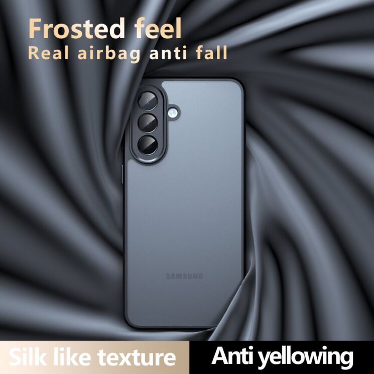 Захисний чохол Deexe Matte Skin для Samsung Galaxy A57 (A576) - Transparent Black: фото 3 з 10