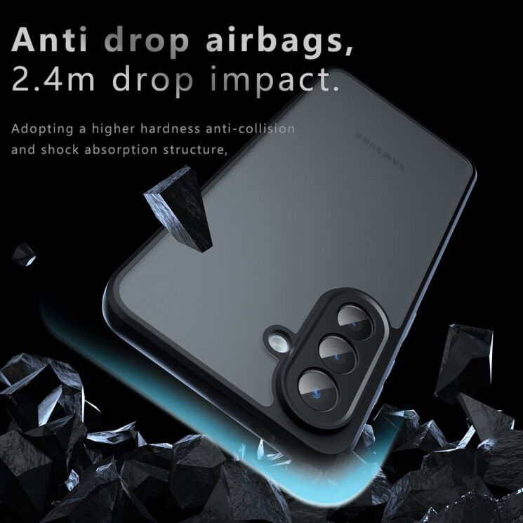 Захисний чохол Deexe Matte Skin для Samsung Galaxy A57 (A576) - Transparent Black: фото 4 з 10