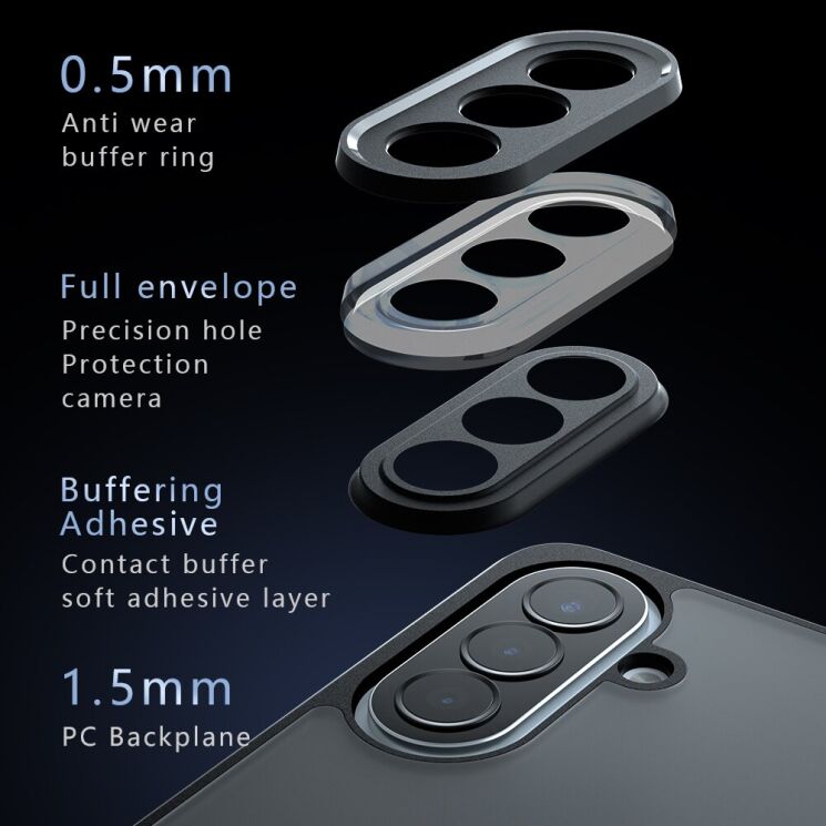 Захисний чохол Deexe Matte Skin для Samsung Galaxy A57 (A576) - Transparent Black: фото 10 з 10