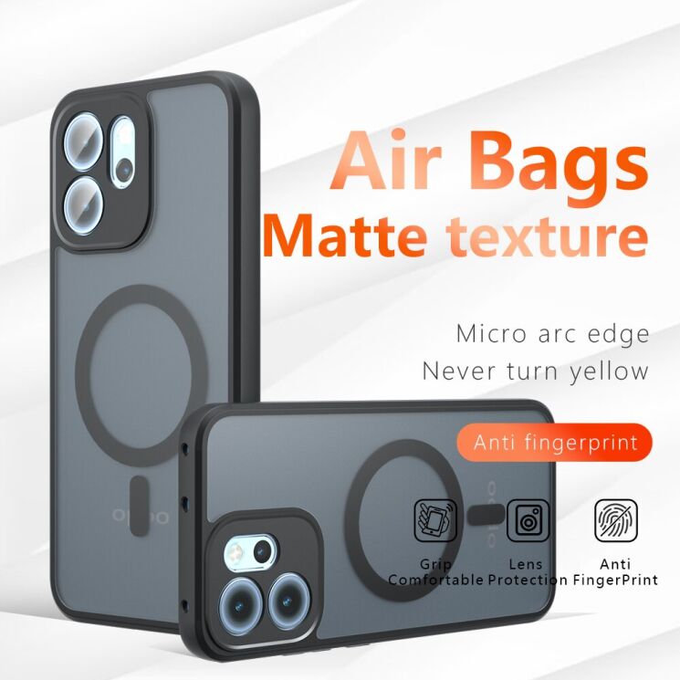 Захисний чохол Deexe Matte Skin with MagSafe для OPPO Reno 14 F/FS - Black: фото 3 з 12