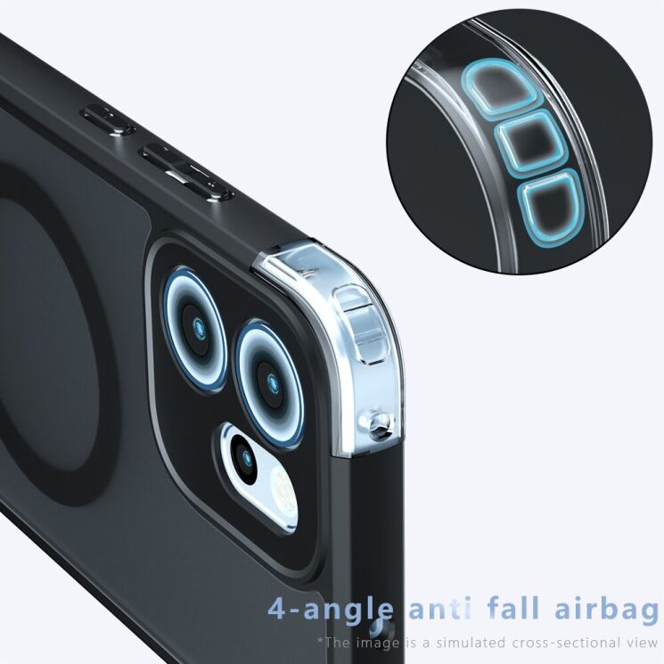 Захисний чохол Deexe Matte Skin with MagSafe для OPPO Reno 14 F/FS - Black: фото 5 з 12