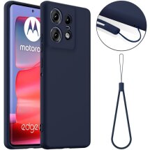 Защитный чехол Deexe Silicone Case with MagSafe для Motorola Edge 50 Pro - Dark Blue: фото 1 из 9