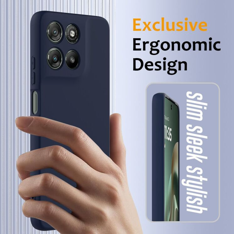 Защитный чехол Deexe Silicone Case with MagSafe для Motorola Moto G57 / G57 Power / G67 Power - Dark Blue: фото 5 из 9