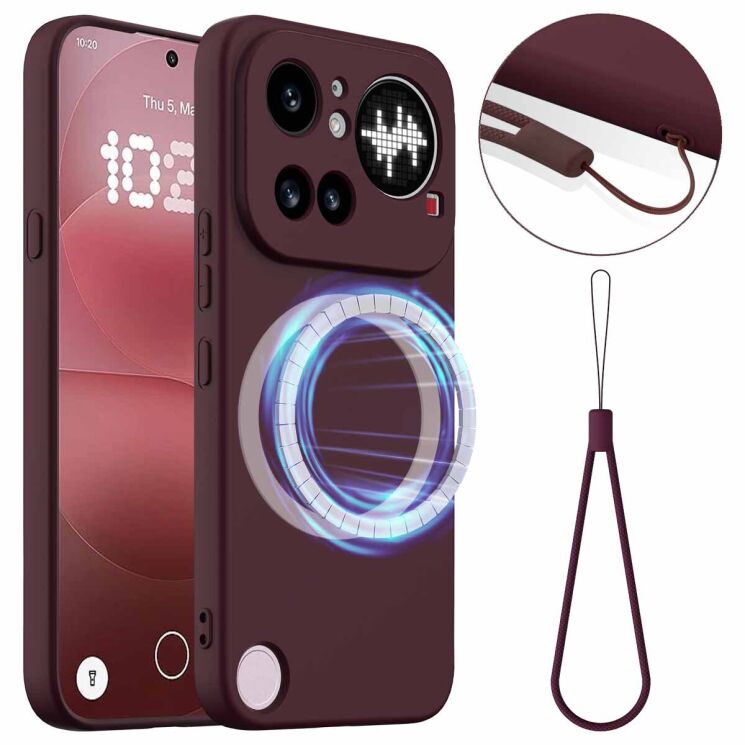 Защитный чехол Deexe Silicone Case with MagSafe для Nothing Phone (4a) Pro - Wine Red: фото 1 из 9