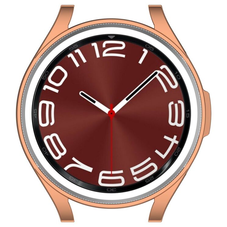 Захисний чохол Deexe Silicone Frame для Samsung Galaxy Watch 6 Classic (47mm) - Rose Gold: фото 6 з 8