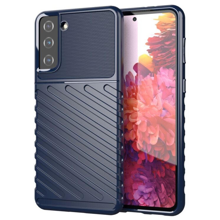 Защитный чехол Deexe Thunder Series для Samsung Galaxy S21 Plus - Blue: фото 1 из 10
