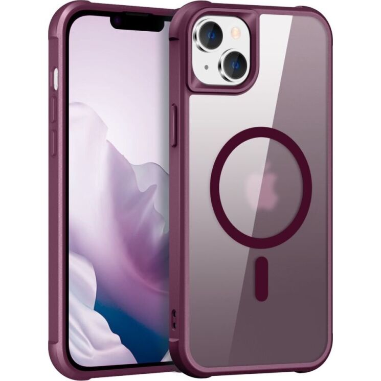 Захисний чохол Deexe Unit MagSafe для Apple iPhone 15 Plus - Wine Red: фото 1 з 7