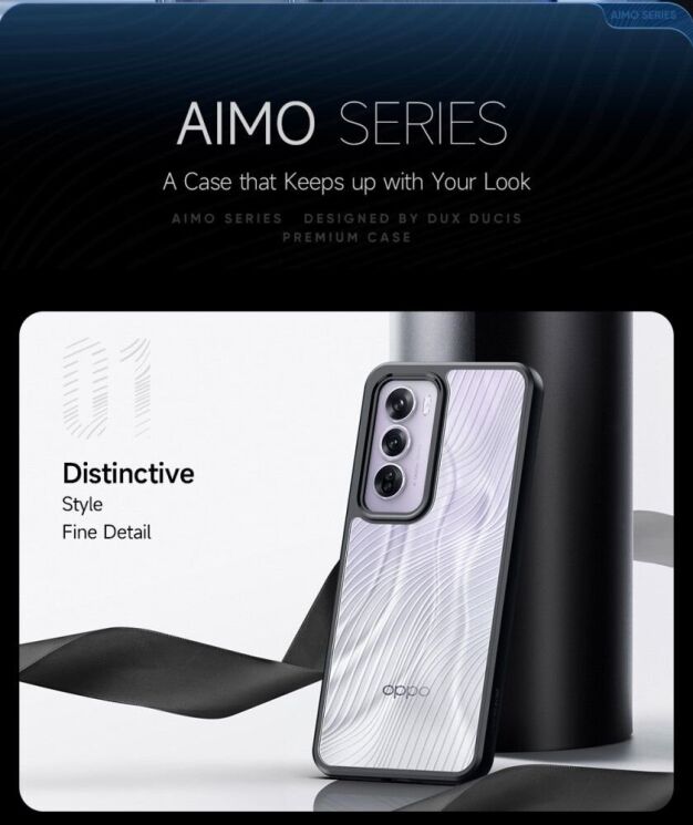 Защитный чехол DUX DUCIS Aimo Series для OPPO Reno 12 Pro - Black: фото 10 из 13