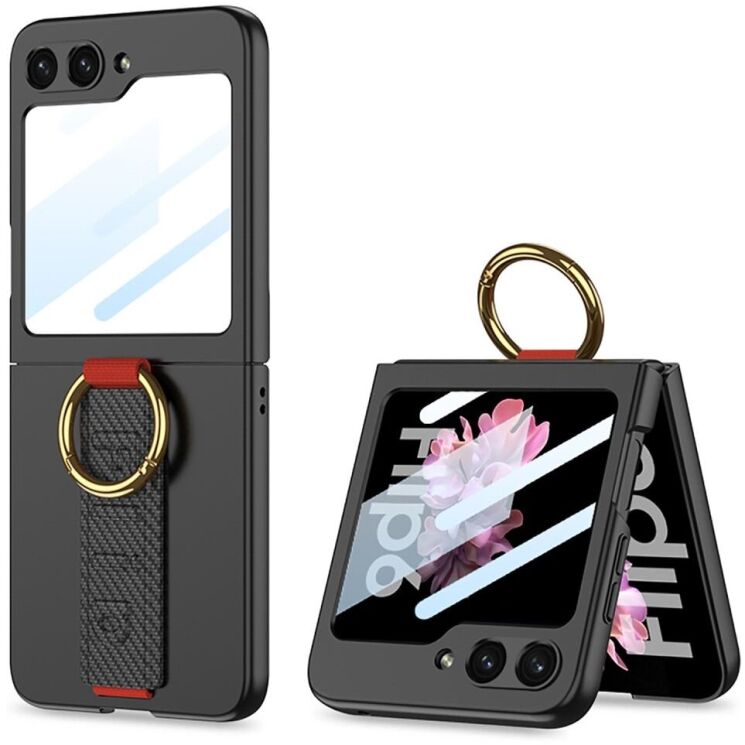 Захисний чохол GKK Hand Strap для Samsung Galaxy Flip 6 - Black: фото 1 з 14