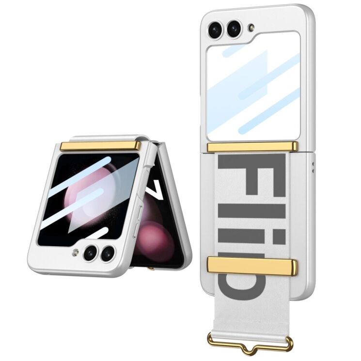 Защитный чехол GKK Strap Cover для Samsung Galaxy Flip 5 - Silver: фото 1 из 8
