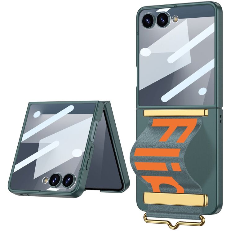 Защитный чехол GKK Strap Cover для Samsung Galaxy Flip 7 - Green: фото 1 из 8