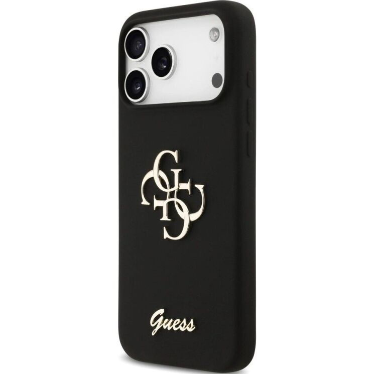 Защитный чехол Guess Silicone Big 4G Script для iPhone 17 Pro Max (GUHCP17XSC4GSMK) - Black: фото 3 из 8