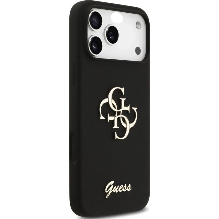 Защитный чехол Guess Silicone Big 4G Script для iPhone 17 Pro Max (GUHCP17XSC4GSMK) - Black: фото 4 из 8