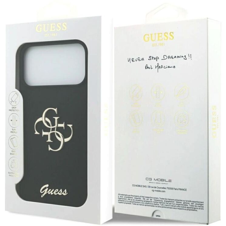 Защитный чехол Guess Silicone Big 4G Script для iPhone 17 Pro Max (GUHCP17XSC4GSMK) - Black: фото 8 из 8